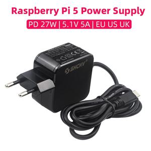 라즈베리 파이 5 전원 공급 장치, PD 27W 5.1V 5A USB C타입 전원 어댑터, EU 미국 영국 플러그, RPI 5 Pi5 용
