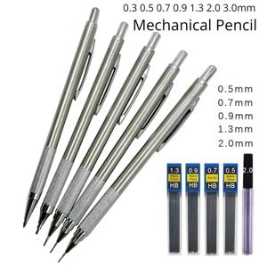 0.3 0.5 0.7 0.9 1.3 2.0 3.0mm 기계식 연필, 풀 메탈 아트 드로잉 페인팅 자동 펜, 사무실 학교 용품 문구