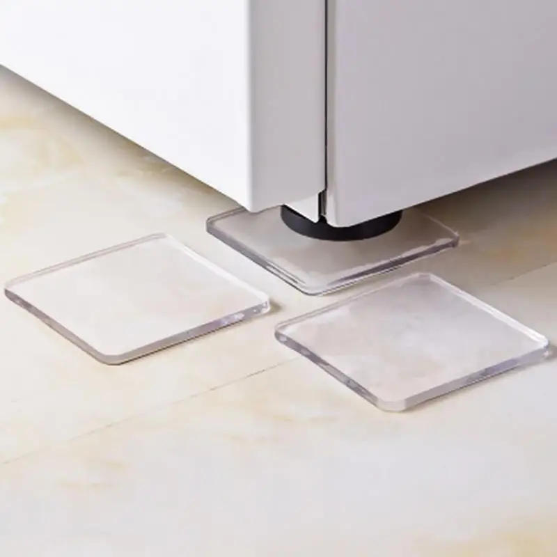 4pcs 안티 진동 비 슬립 매트 세탁기 실리콘 패드 다기능 투명 장소 매트 홈 욕실 휴대용