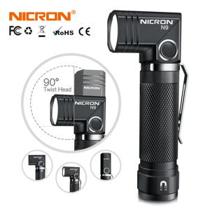 NICRON N9 LED 손전등, 전술 90 도 트위스트 1000LM 높은 루멘 방수 IP65 자석 미니 토치 라이트 야외