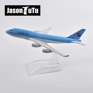 JASON TUTU-한국 에어 보잉 16cm 747 비행기 모델, 항공기, 다이캐스트 금속 1/400 스케일 비행기 모델, 선물 컬렉션, 드롭 배송