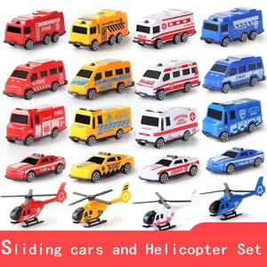 어린이용 플라스틱 자동차 및 헬리콥터 비행기 세트 장난감, 소방차 택시 모델 코스프레 게임, 어린이 크리스마스 선물, 5 개