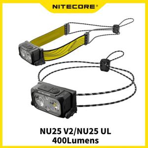 NITECORE NU25 USB-C 충전식 헤드라이트, 방수, 경량 헤드램프, 최대 64 미터, 400 루멘, 3 광원