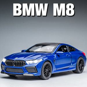 1:32 BMW M8 IM 슈퍼카 합금 다이캐스트 및 장난감 차량, 금속 장난감 자동차 모델, 소리와 빛 컬렉션, 어린이 장난감