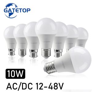 저전압 LED 전구, AC DC 12 V, 24V, 48V, A60, E27, B22 베이스 램프, 10W 봄빌라, 태양광 LED 전구, 12 볼트 램프 조명