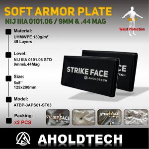 Aholdtech 소프트 방탄 플레이트 방탄 조끼, 방탄 보드 사이드 허리 아머 패널, ST03 5X8 125*200 NIJ IIIA 3A, 2 개