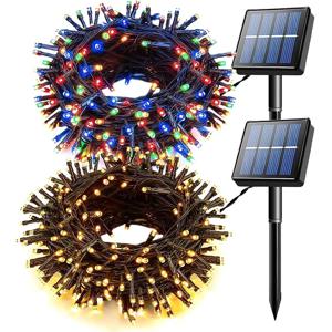크리스마스 크리스마스 홀리데이 파티 홈 장식을위한 태양 광 스트링 라이트 요정 정원 방수 야외 램프 6V 화환