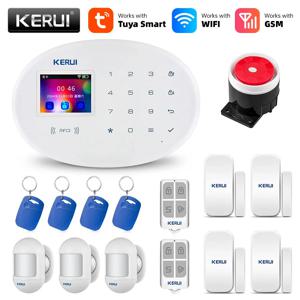KERUI 투야 와이파이 GSM 경보 시스템, 스마트 홈 보안, RFID 앱 무선 모션 센서 감지기, IP 카메라 시스템