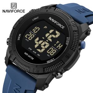 NAVIFORCE 남성용 LCD 디지털 손목시계, 방수 스포츠 실리콘 스트랩 시계, 남성용 캐주얼 전자 시계, 50m 패션