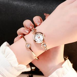 로즈 골드 쿼츠 손목 시계 여성용 하트 팔찌 시계, 원피스 캐주얼 팔찌 시계, 선물 액세서리, 2024 패션