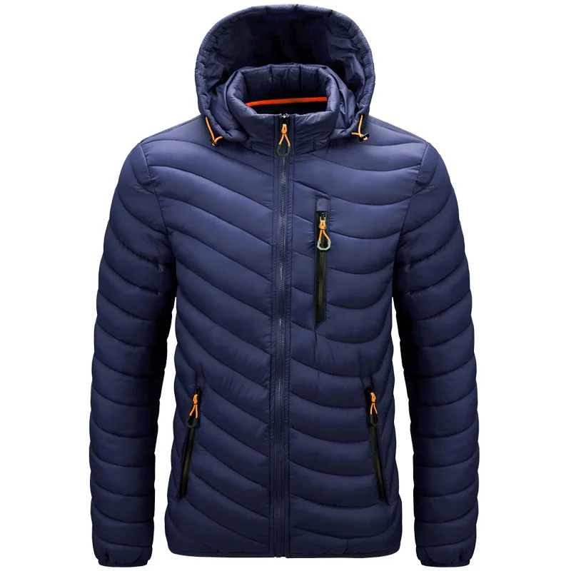 남성용 따뜻한 겨울 재킷 바람막이, 용수철 후드 소프트 파카, 남성 패션 캐주얼 하이 퀄리티 퍼퍼 재킷 코트, 2024 신상