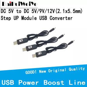 스텝 업 모듈 USB 컨버터 어댑터 케이블, USB 전원 부스트 라인, DC 5V to DC 5V 9V 12V, 플러그 길이 1m, 2.1x5.5mm, 2.1x5.5mm
