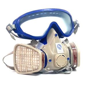 성인용 재사용 가능한 먼지 마스크, 고무 가스 마스크, 필터 포함, 안전 고글, 고무 보호 호흡기