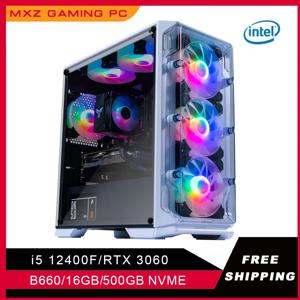 MXZ DIY PC 게이밍 I5 12400F 그래픽 카드, RTX2060S/3060, 16GB 500GBNVME, PC 게이머 완성, 맞춤형 PC