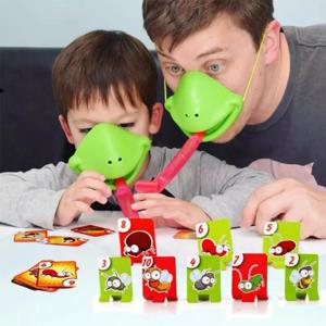 개구리 혀 붙이는 틱톡 같은 재미있는 장난감, 도마뱀 마스크, 2 인용 카드 게임, 데스크탑 인터랙티브 장난감, 부모 자식 파티 게임