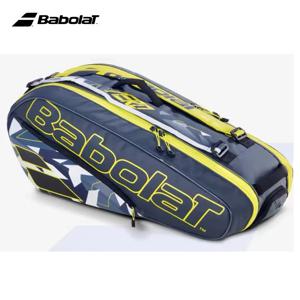 2023 Babolat 6 팩 나달 테니스 가방, 노란색 대용량 테니스 코트 백팩, 전문 스쿼시 테니스 가방, 정품 12 팩