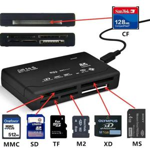 USB 외장 미니 SDHC M2 MMC XD CF용 올인원 메모리 카드 리더, 플래시 메모리 카드 읽기 및 쓰기, DIY 최신 제품, 7 in 1