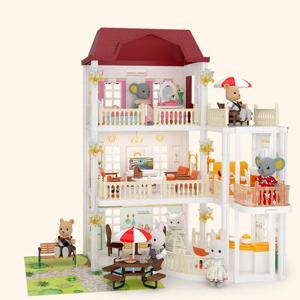 가족 게임 인형 집 놀이방 미니어처 가구 척 장난감, 공주 성 빌라 크리스마스 선물, 어린이 장난감