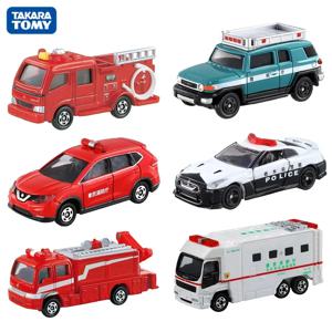 Takara Tomy Tomica 다이캐스트 1/64 경찰차 시리즈, 소방차 구급차 차량 헬리콥터 합금 모델, 어린이 장난감, 소년
