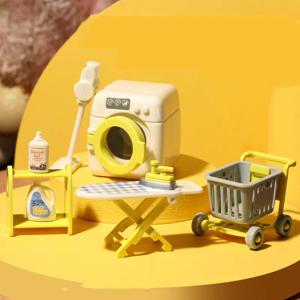 미니어처 가구 숲 가족 세탁기 액세서리, 인형 집 시뮬레이션 장난감, 어린이 DIY 미니 세탁 선물