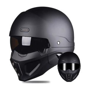 오토바이 자전거 빠른 릴리스 ABS 오픈 헬멧 전체 얼굴 매트 블랙 모듈 클래식 전문가 용 레트로 Capacete 분리 가능