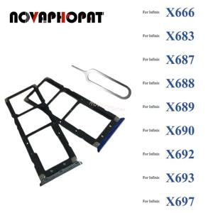 Novaphopat Infinix X666 X683 X687 X688 X689 X690 X692 X693 X697 SIM 홀더 슬롯 어댑터 리더 용 검정색 Sim 카드 트레이