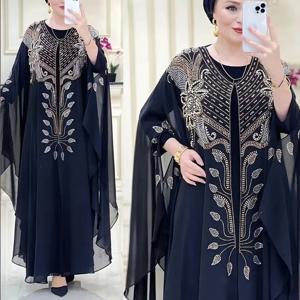 여성용 이슬람 카프탄 아바야 드레스, 두바이 터키 쉬폰 파티 드레스, 우아한 이브닝 가운, 아프리카 부부 패션 복장, 오픈 로브