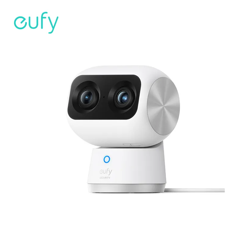 Eufy 보안 실내 캠 S350 듀얼 카메라, 4K UHD 해상도 보안 카메라, 8 배 줌, 360 ° PTZ 인간 애완 동물 AI 와이파이 감시 캠