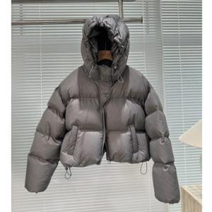 여성용 화이트 덕 다운 재킷, 후드 포함, 따뜻한 오버 사이즈, 캐주얼 짧은, 두꺼운 외투, 가을, 겨울, 2024 신상