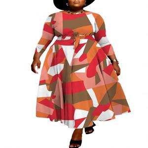 여성용 빅 사이즈 아프리카 드레스, 프린트 롱 원피스 아프리카 터키 의류, 캐주얼 아바야 로브 팜므, 가을 겨울, 새로운 패션