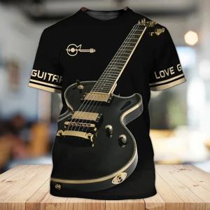 남성용 전기 기타리스트 로커라스 티셔츠, 3D 프린트 의류, 커스텀 이름, 신상 깁슨 기타, 음악 학교 디자인