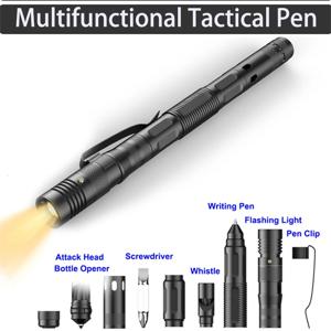 군사 전술 펜, EDC 펜, LED 손전등, 자기 방어 유리 브레이커, 생존 펜, 다기능 도구, 비상 호루라기