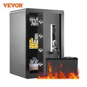 VEVOR 전기 안전 2.2 1.8 큐빅 피트, 지문 및 디지털 보안 캐비닛, 현금 보석 서류용 방화 가방 포함