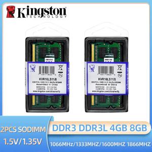 Kingston 듀얼 채널 노트북 램, DDR3L, DDR3, 8GB, 4GB, 1066 1333 1600, 1866Mhz, SODIMM, PC3-8500 10600 12800, 2 개