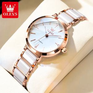 OLEVS-패션 여성 시계, 럭셔리 로즈 골드 스퀘어 시계, 여성 쿼츠 손목 시계, 팔찌 시계, 여성 시계