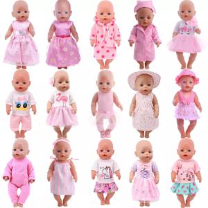 사랑스러운 핑크 시리즈 인형 액세서리 의류 수영복, 미니 보우 드레스, 43cm 재생 인형, 18 인치 아기 인형, DIY 장난감 선물