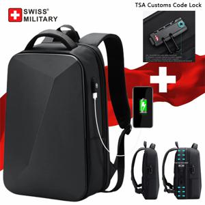 스위스 밀리터리 브랜드 노트북 배낭 도난 방지 방수 캐주얼 배낭, USB 충전 남성 비즈니스 여행 가방, 배낭 Mochila