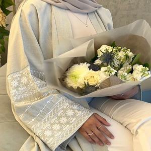 여성용 Eid 자수 무슬림 아바야, 라마단 원피스 모로코 레이스업 아바야스 카프탄 이슬람 가디건, 두바이 아랍 롱 로브 2024