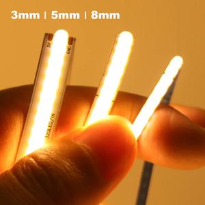 LED COB 스트립 조명, PCB 고밀도 선형 조명, 320 유연한 테이프 조명, 따뜻한 내추럴 화이트 장식, 5V USB, 3mm, 5mm, 8mm