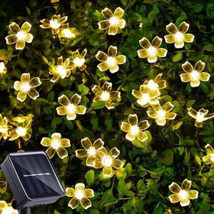 태양열 정원 LED 꽃 조명 요정 스트링 조명, 야외 크리스마스 체인 램프, 꽃 축제 파티 홈 장식