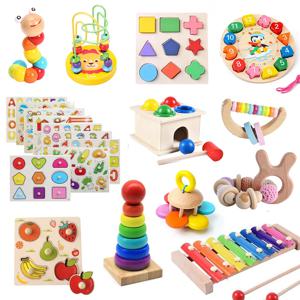 몬테소리 교육용 아기 장난감, 아기 발달용 나무 퍼즐 게임, 조기 학습 어린이 장난감, 1 세, 2 세, 3 세