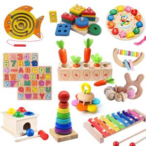 몬테소리 아기 나무 장난감, 조기 학습 아기 퍼즐, 몬테소리 어린이 게임, 교육용 장난감, 1, 2, 3 세