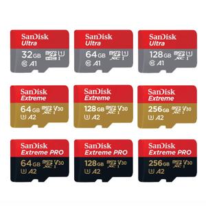 SanDisk 울트라 마이크로 SD 카드 16GB 32GB MicroSDHC 메모리 카드 64GB 128GB 256GB MicroSDXC 익스트림/익스트림 프로 V30 U3 4K UHD TF 카드