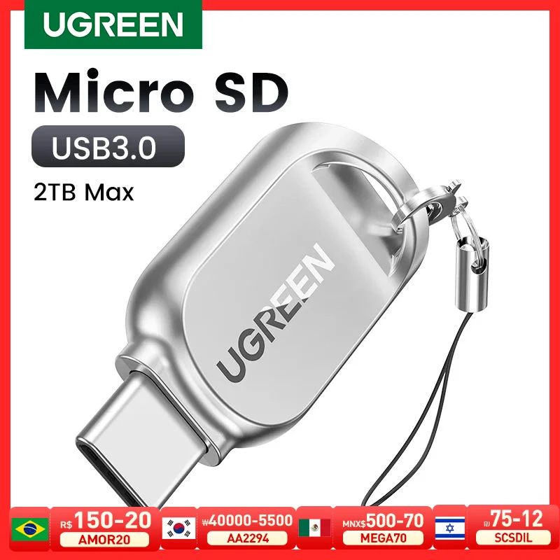 UGREEN 카드 리더 USB-C 마이크로 SD TF 카드 OTG 어댑터 노트북 PC 태블릿 전화 Windows MacOS usb 3.0 메모리 카드 리더
