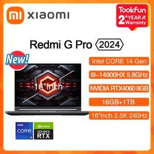 샤오미 레드미 G 프로 게이밍 노트북 2024, 인텔 코어 i9-14900HX, NVIDIA 지포스 RTX 4060, 16 인치 2.5K 240Hz RAM, 16GB SSD, 1TB 게이머 PC