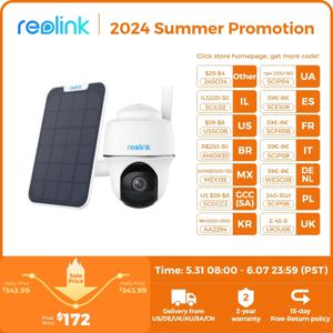 Reolink 2K 4G LTE 배터리 카메라, 5MP PIR 모션 캠, AI 동물 감지, 양방향 오디오, 야외 보안 카메라, 태양 전지 패널 포함