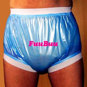 FUUBUU2207-Blue-XXL-1PCS 넓은 신축성 바지, 기저귀 노인, 방수 반바지, 요실금 제품, 무료 배송