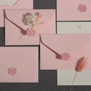 로맨틱 핑크 유럽 스타일 DIY 웨딩 파티 초대장 카드 커버 한국어 문구 카와이 왁스 스탬프 스티커, 5 개