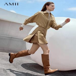 AMII 여성용 미니멀리스트 캐주얼 반바지 스커트, 하이웨이스트 2024, 통근 스트레이트 블레이저, A라인 스커트, 12343035 가을 신상 패션