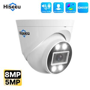 Hiseeu POE IP 보안 카메라, ONVIF CCTV 비디오 감시 돔 감시 카메라, 얼굴 감지 야간 투시경 캠, 5MP, 8MP, 4K